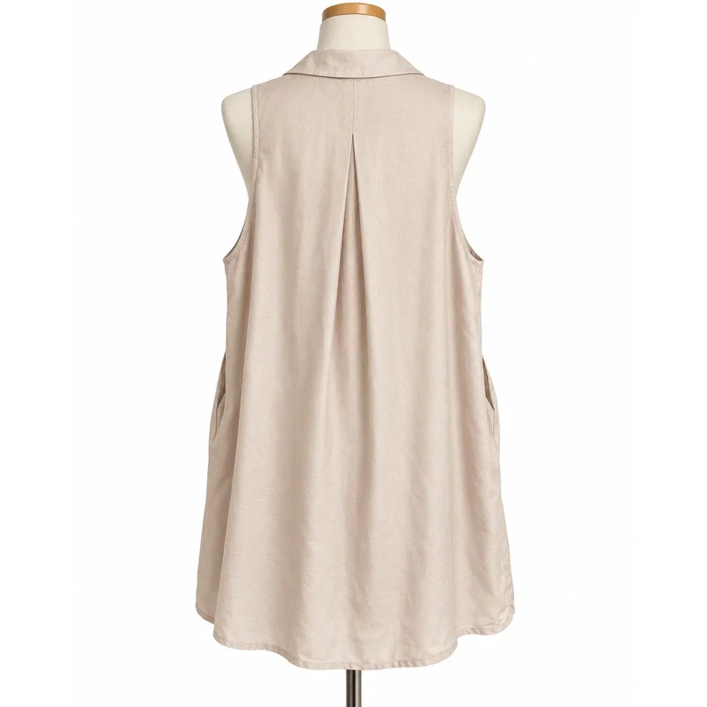 Twelve by Twelve Ruffle Lace Tunic Top Size S Sleeveless neck tie Mini Dress EUC
